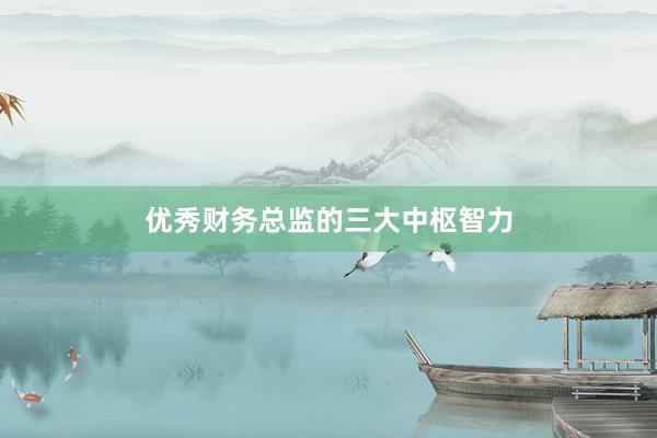 优秀财务总监的三大中枢智力