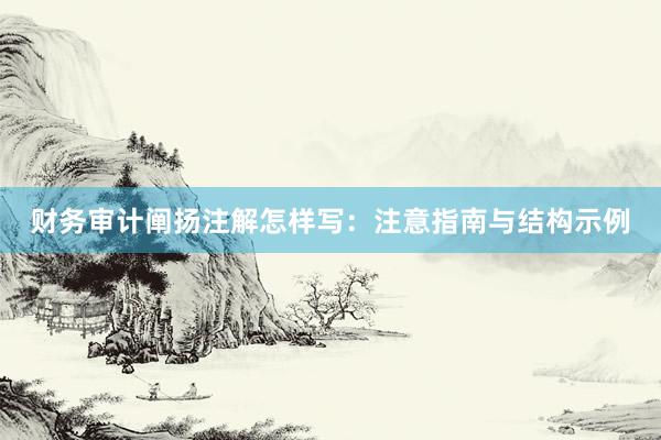 财务审计阐扬注解怎样写：注意指南与结构示例